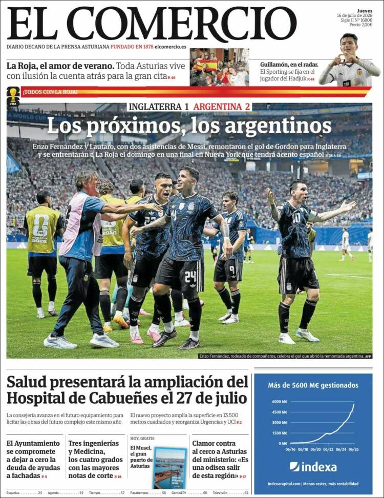 Portada de El Comercio - Gijón (Espa&ntilde;a)