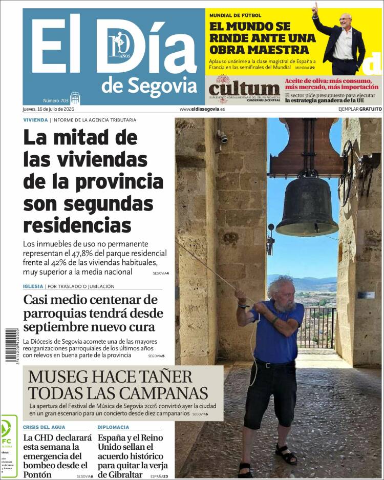 Portada de El Día de Segovia (Espa&ntilde;a)