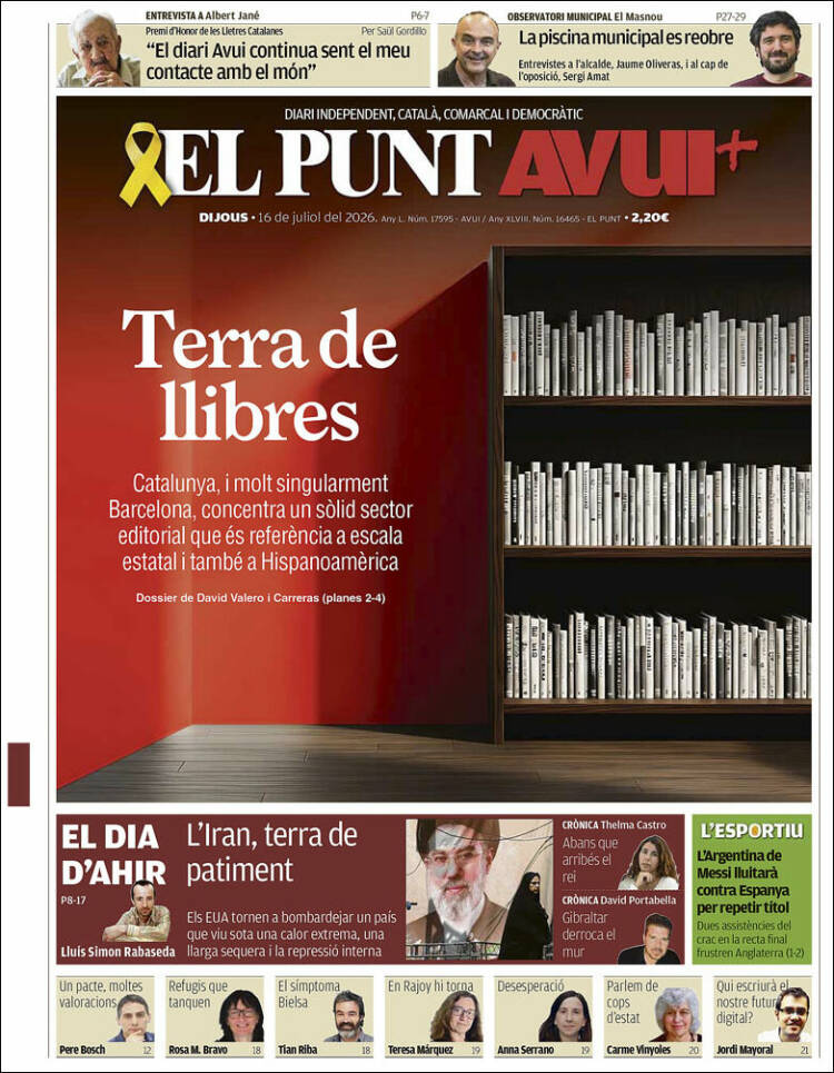 Portada de El Punt Avui (Espa&ntilde;a)