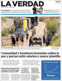 Portada de La Verdad de Cartagena (Espa&ntilde;a)
