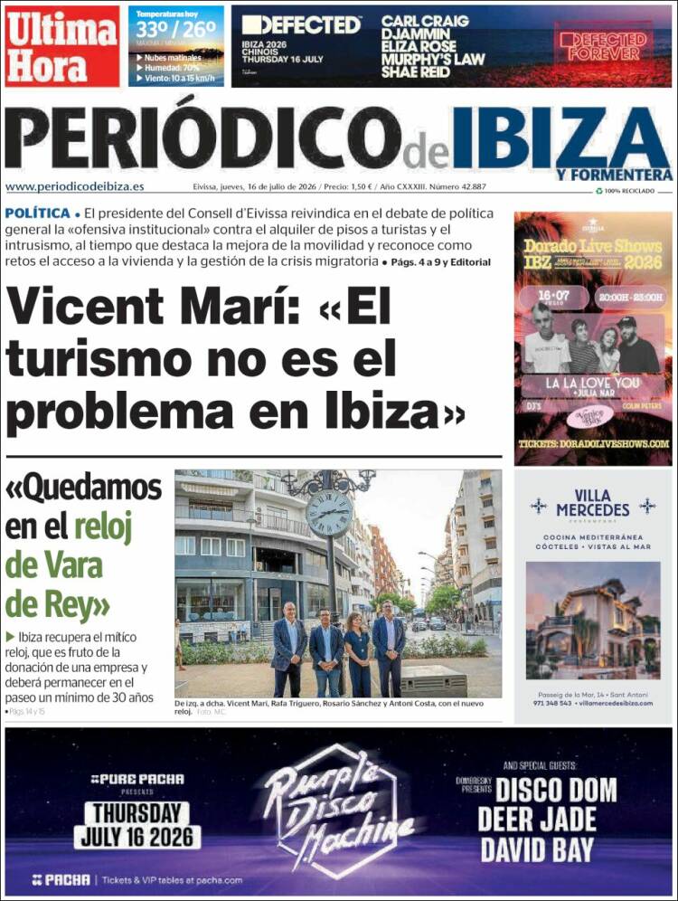 Portada de Periódico de Ibiza (Espa&ntilde;a)