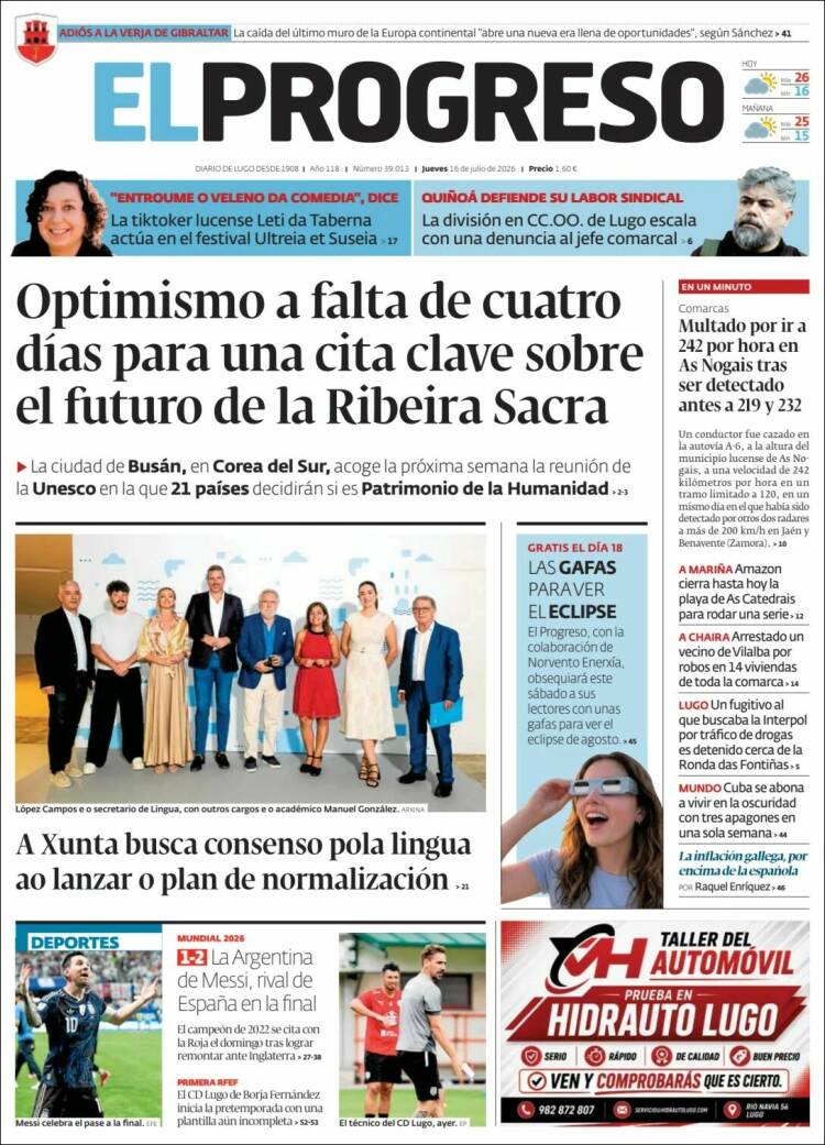 Portada de El Progreso (Espa&ntilde;a)