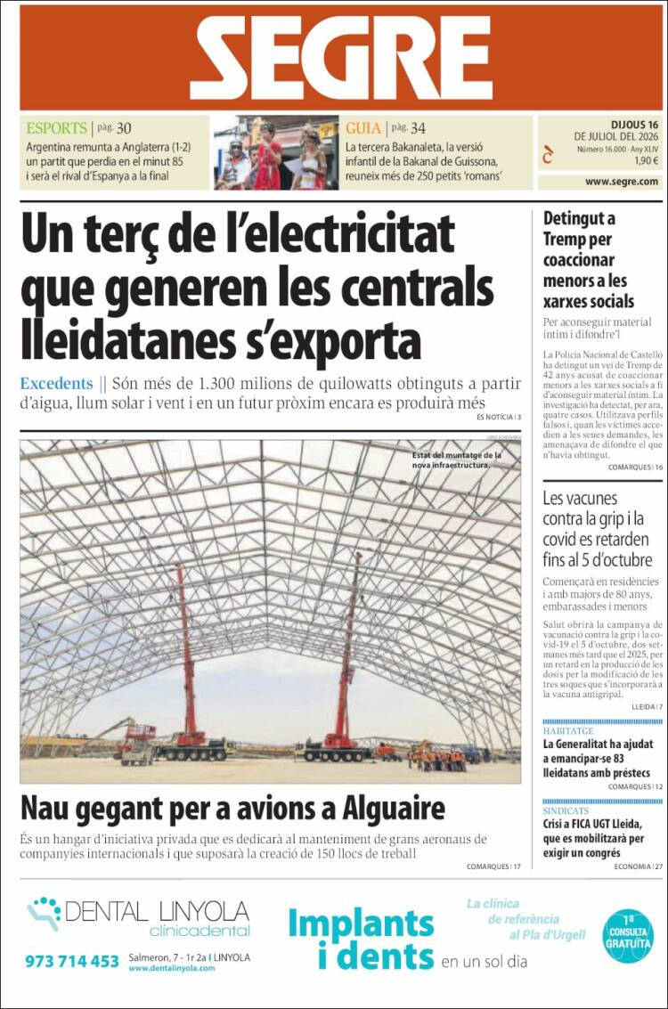 Portada de Segre (Espa&ntilde;a)