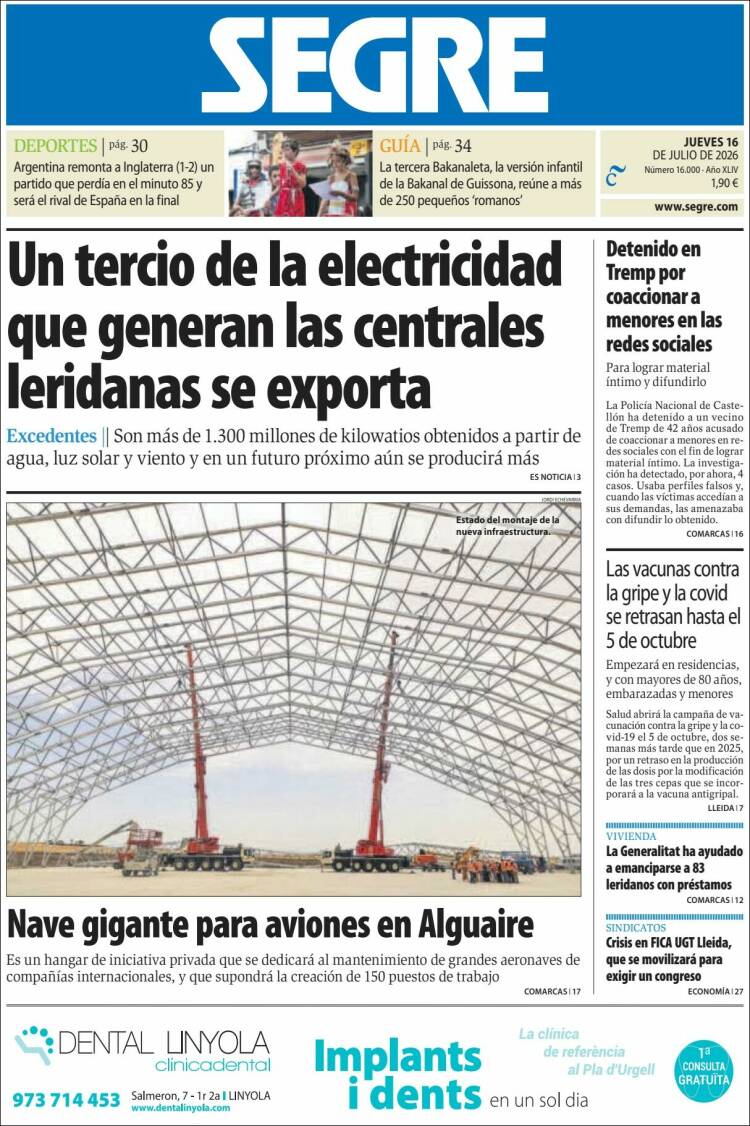 Portada de Segre  (Espa&ntilde;a)