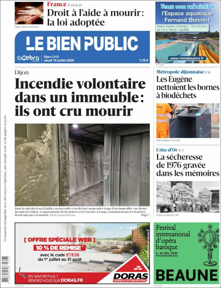 Portada de Le Bien Public (Francia)