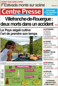 Portada de Centre Presse (Francia)