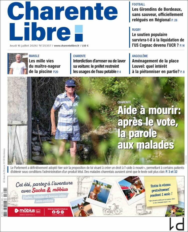 Portada de Charente Libre (Francia)