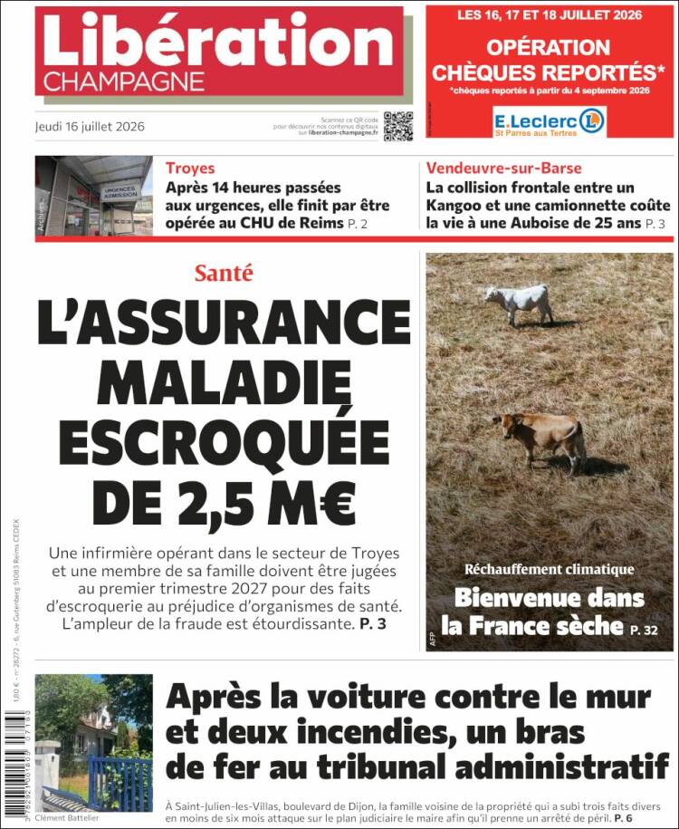Portada de Libération Champagne (Francia)