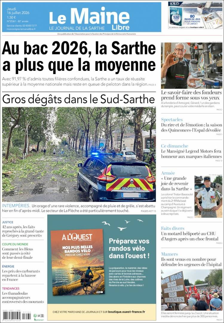 Portada de Le Maine Libre (Francia)