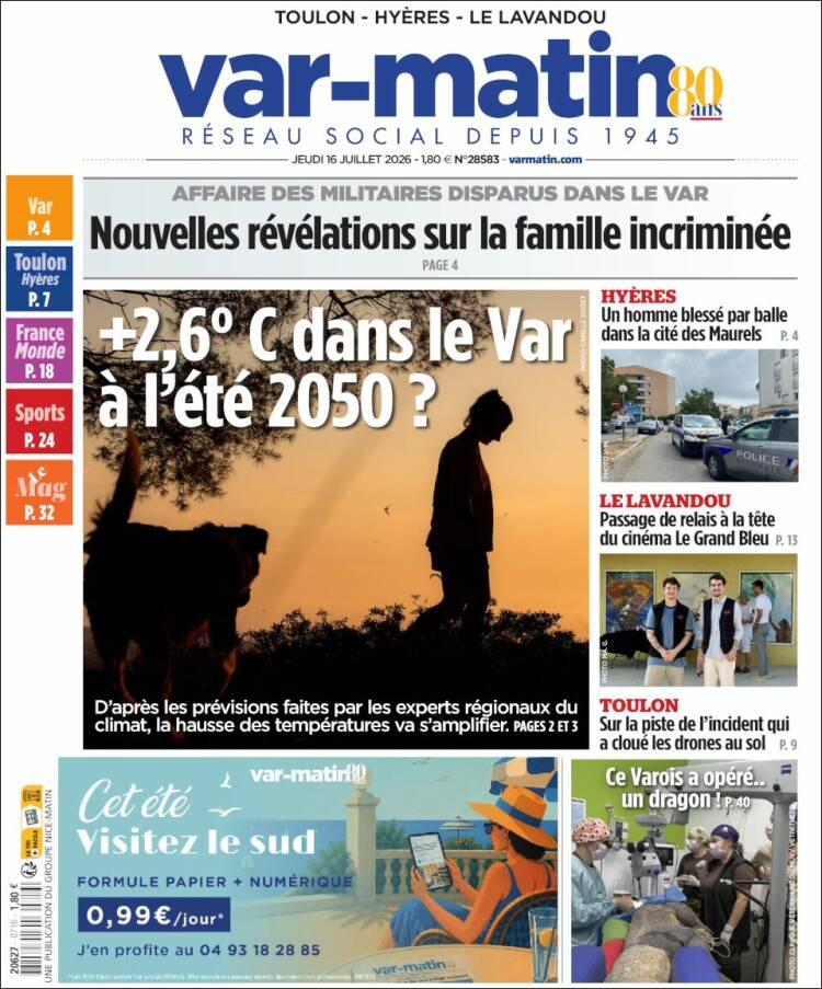 Portada de Var-Matin (Francia)