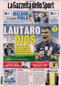 Portada de La Gazzetta dello Sport (Italia)