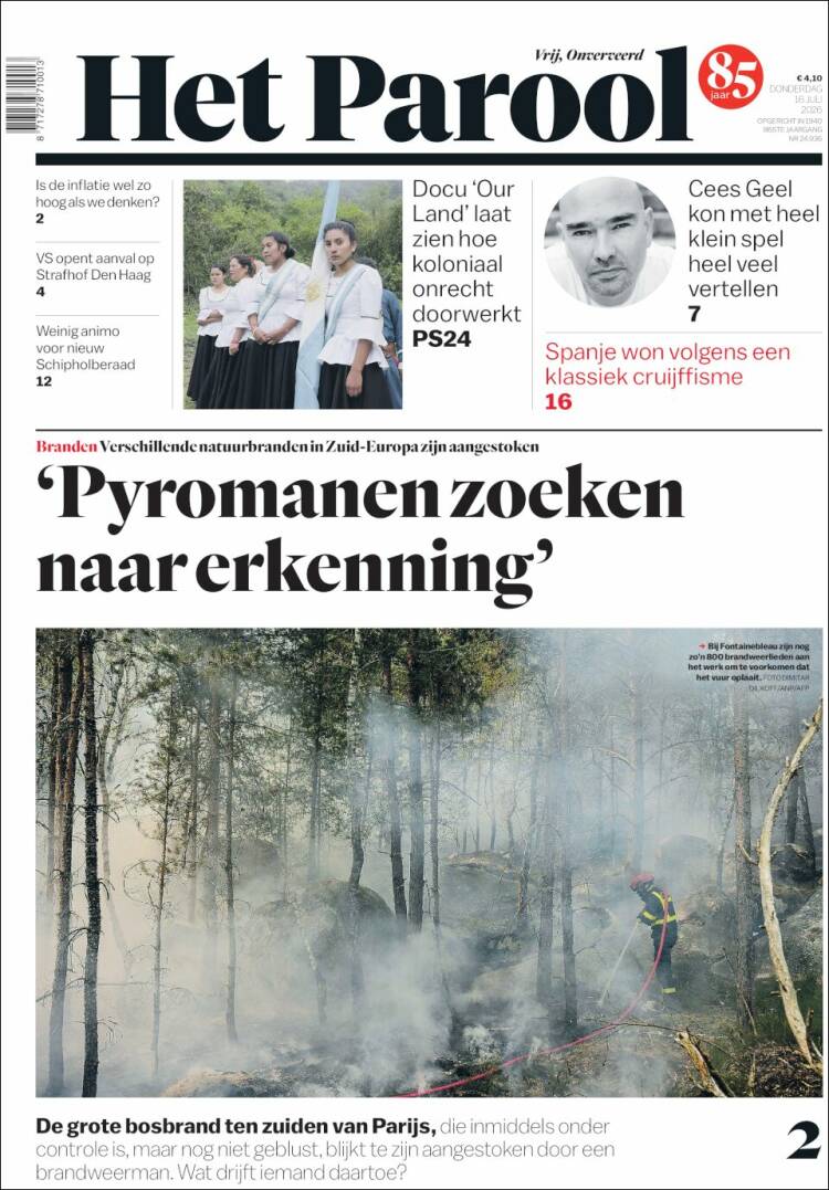 Portada de Het Parool (Pa&iacute;ses Bajos)