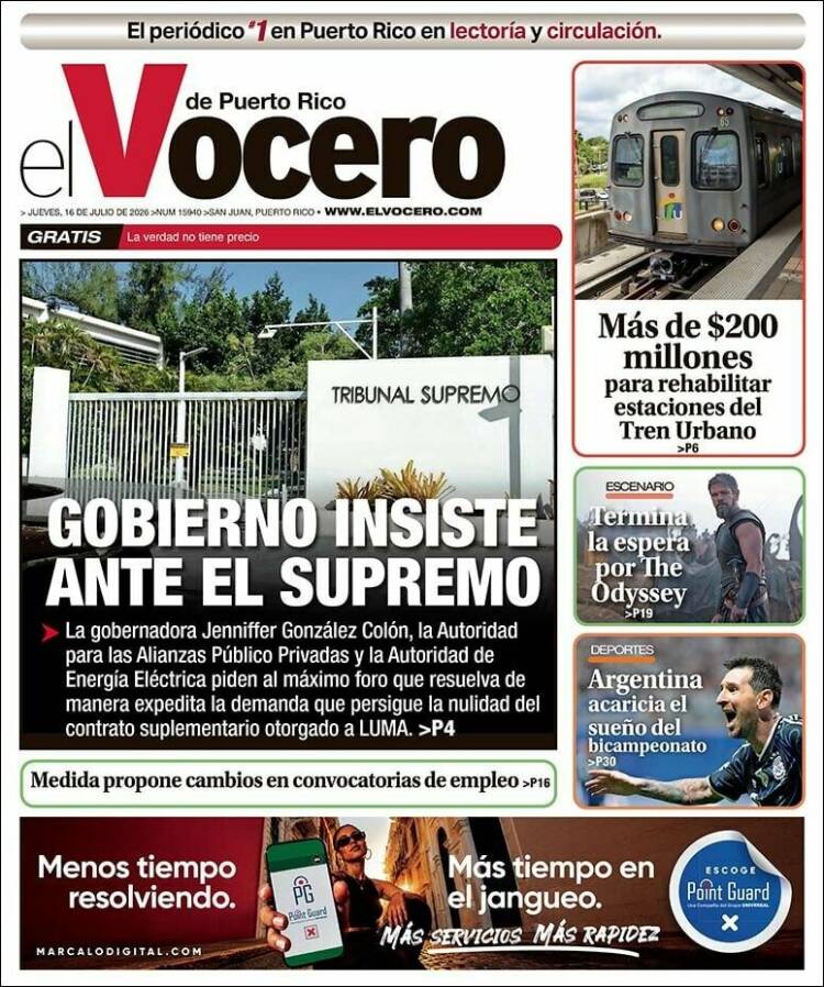 Portada de Vocero (Puerto Rico)