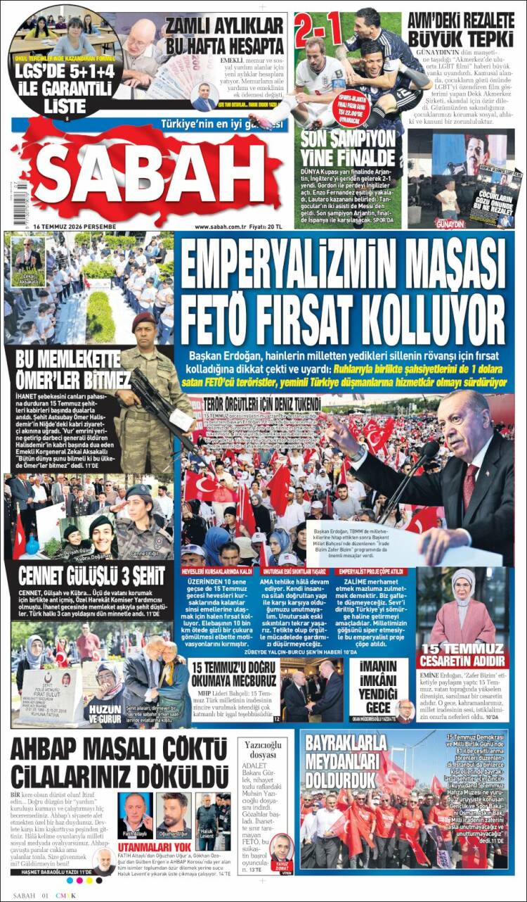 Portada de Sabah (Turqu&iacute;a)