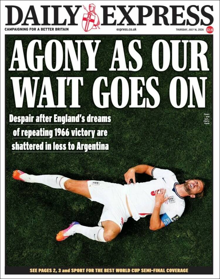 Portada de Daily Express (Reino Unido)
