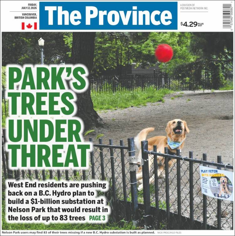 Portada de The Province (Canad&aacute;)