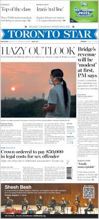 Portada de The Toronto Star (Canad&aacute;)