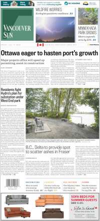 Portada de The Vancouver Sun (Canad&aacute;)