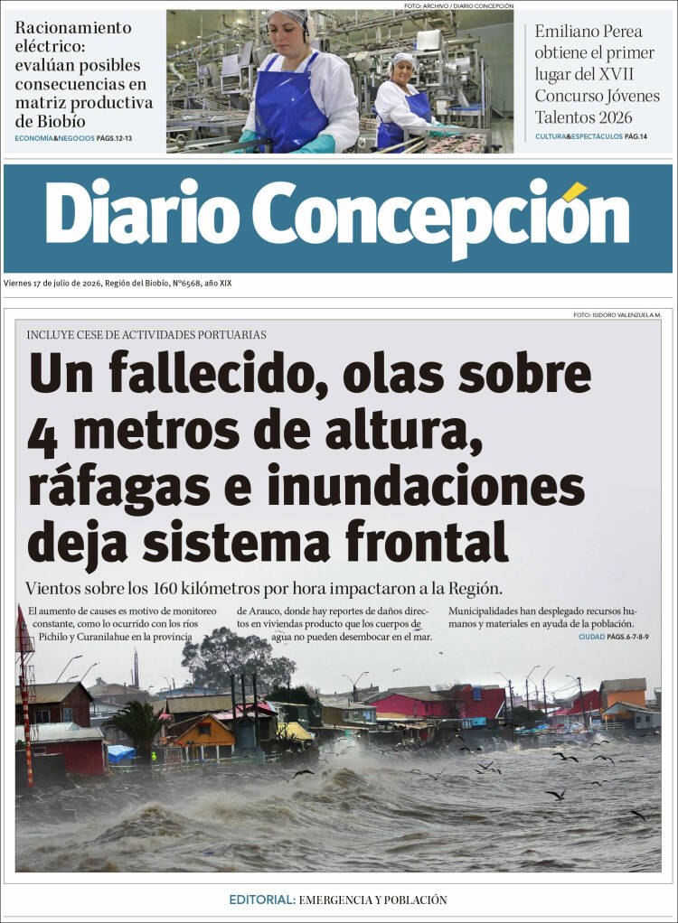 Portada de Diario de Concepción (Chile)