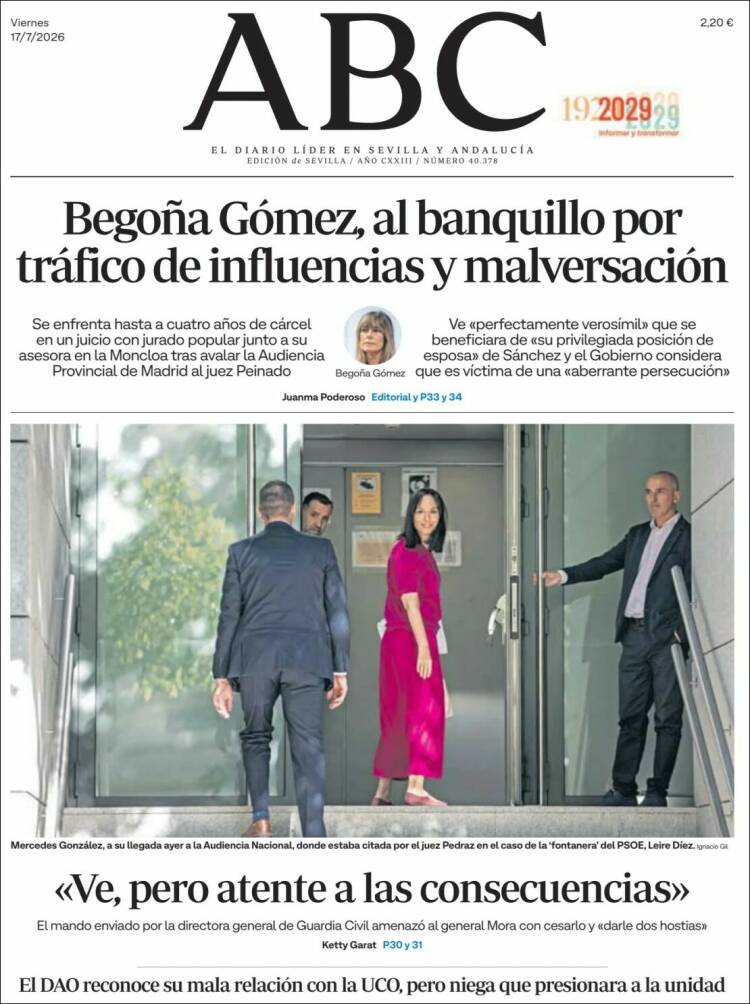 Portada de ABC - Sevilla (Espa&ntilde;a)