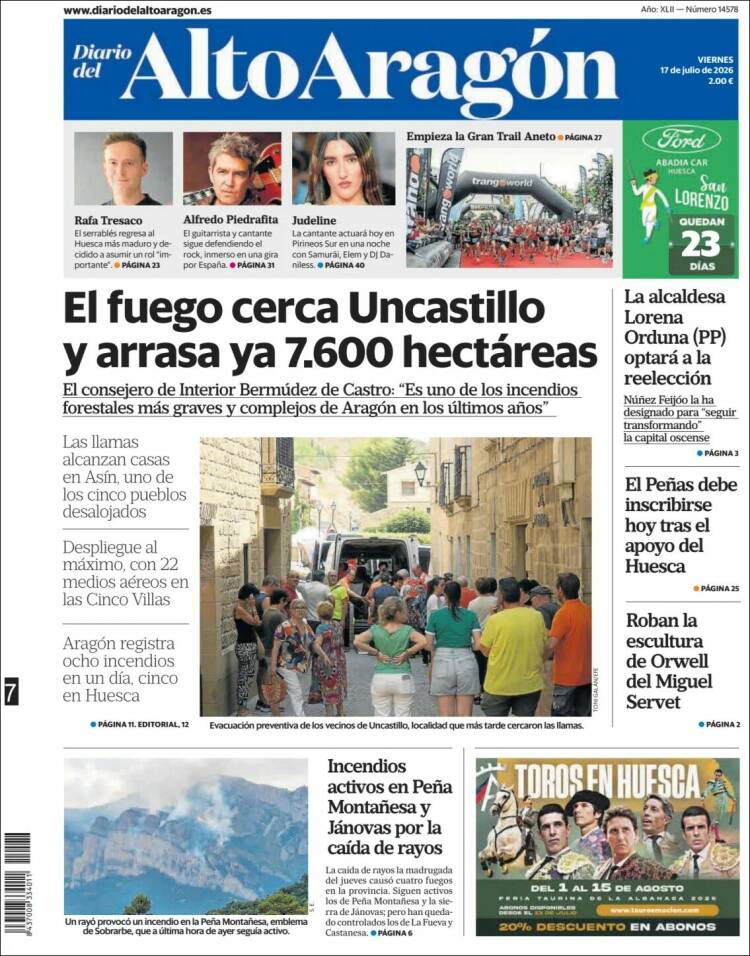 Portada de Diario del AltoAragón (Espa&ntilde;a)