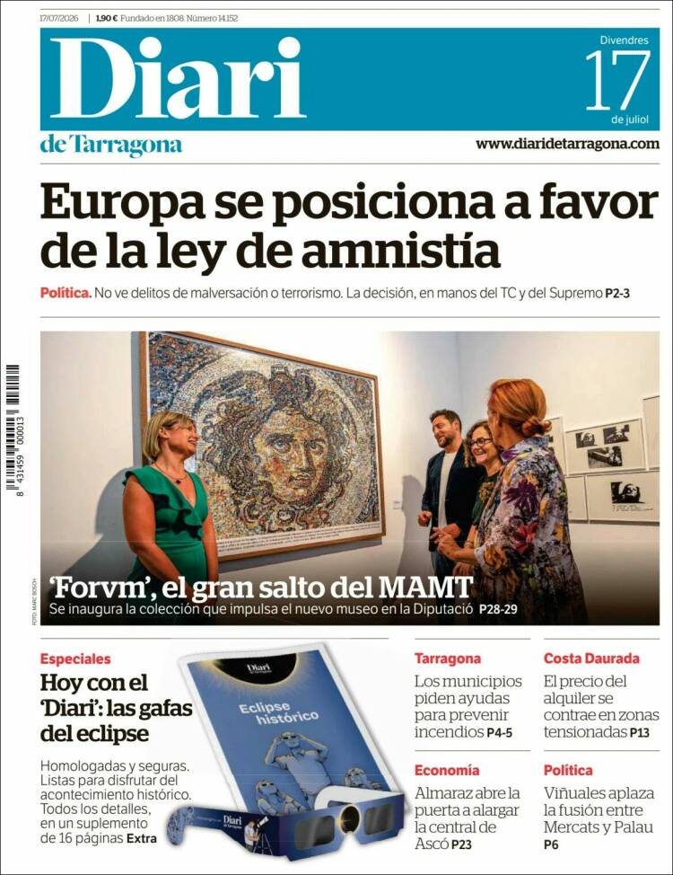 Portada de Diari de Tarragona (Espa&ntilde;a)