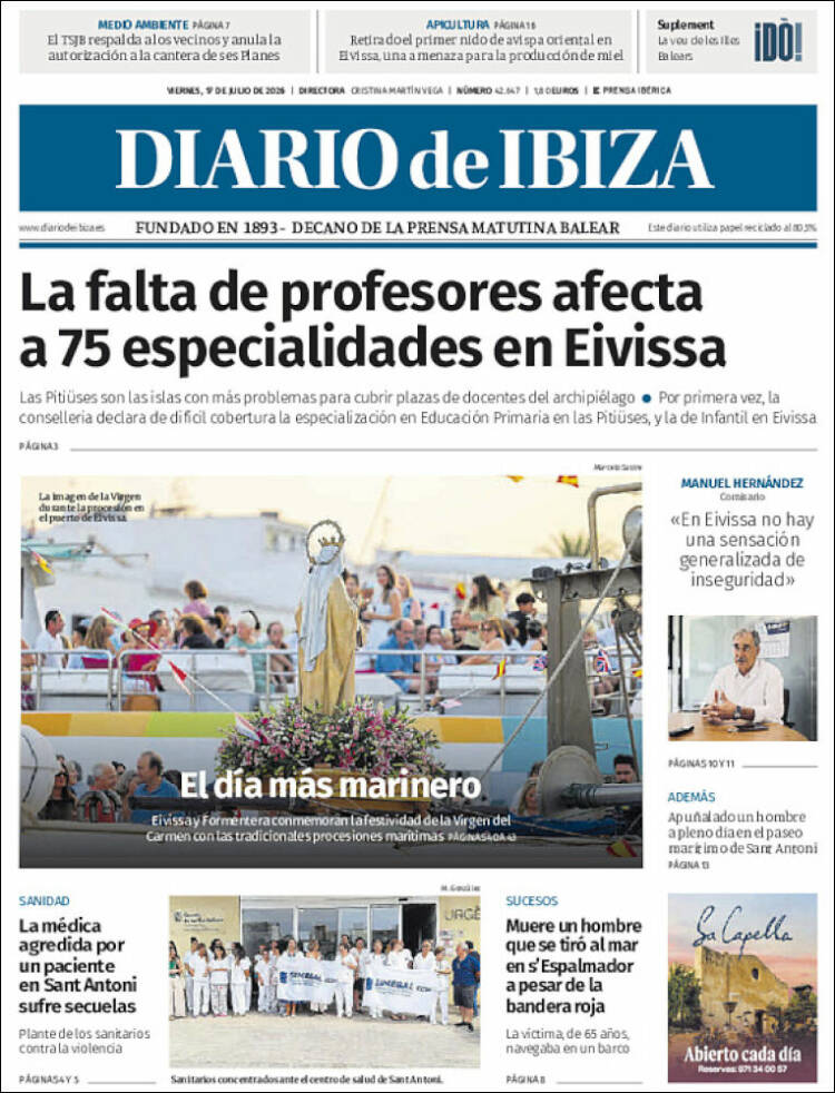 Portada de Diario de Ibiza (Espa&ntilde;a)