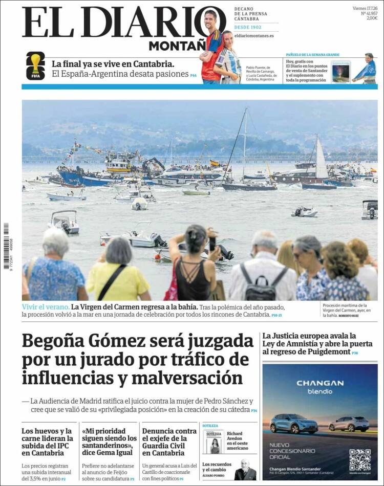 Portada de El Diario Montañés (Espa&ntilde;a)