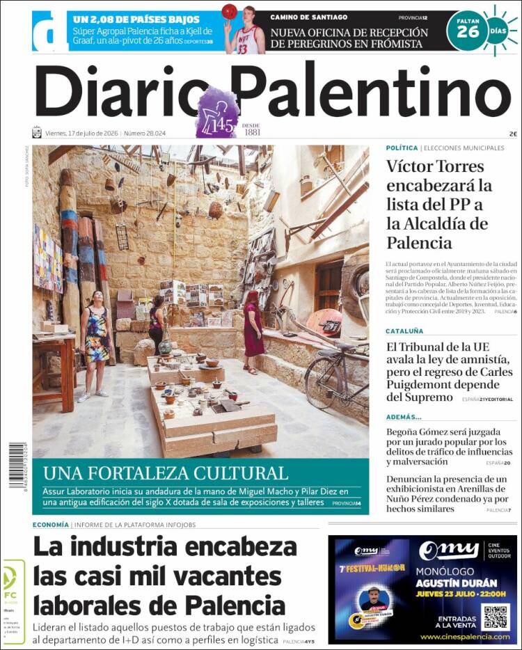 Portada de Diario Palentino (Espa&ntilde;a)