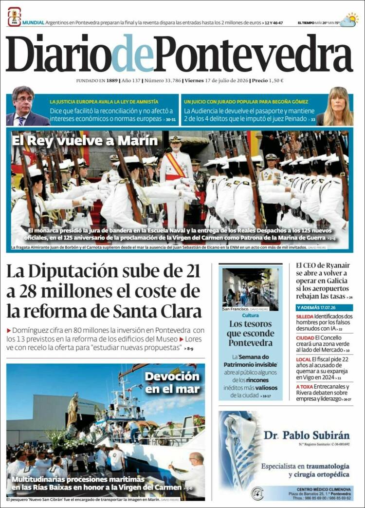 Portada de Diario de Pontevedra (Espa&ntilde;a)