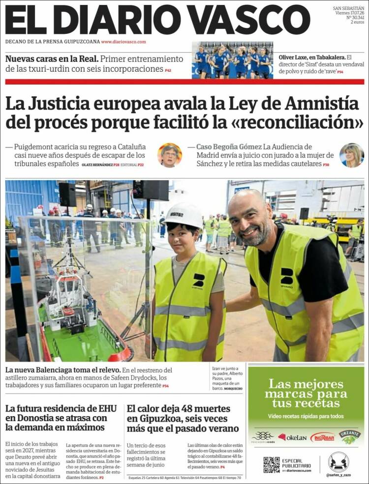 Portada de Diario Vasco (Espa&ntilde;a)