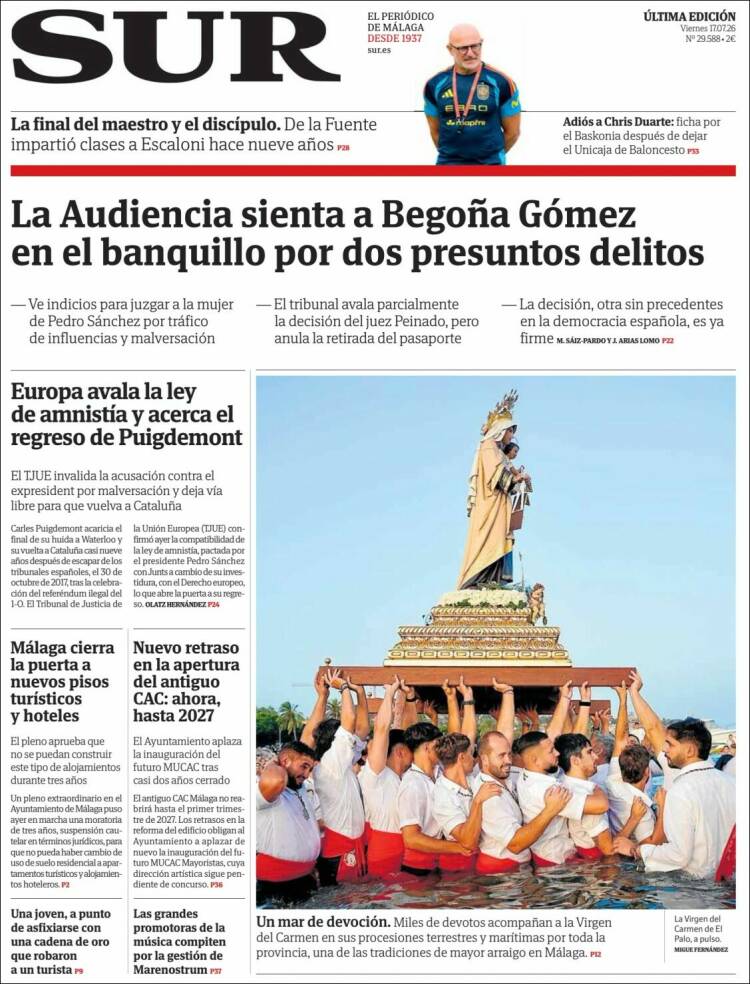 Portada de Diario el Sur (Espa&ntilde;a)