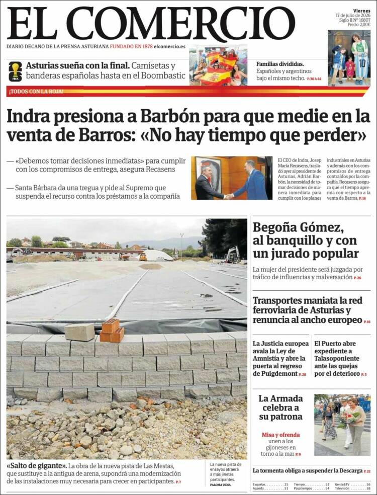 Portada de El Comercio - Gijón (Espa&ntilde;a)