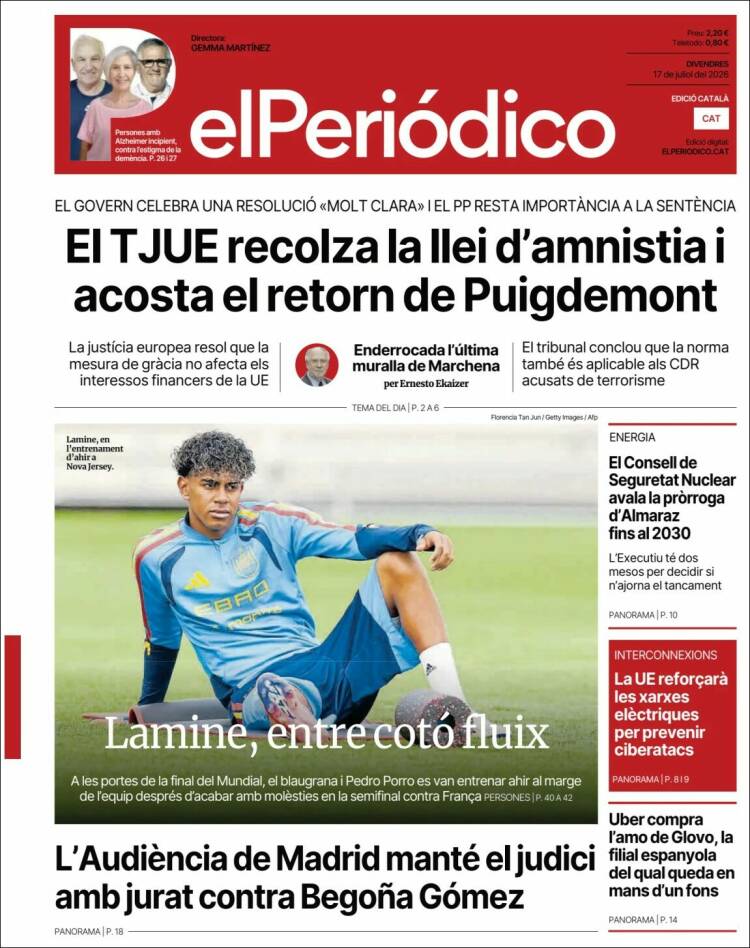 Portada de El Periódico de Catalunya (Espa&ntilde;a)