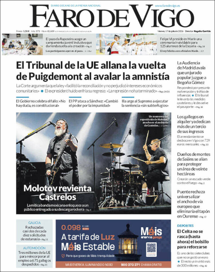 Portada de Faro de Vigo (Espa&ntilde;a)