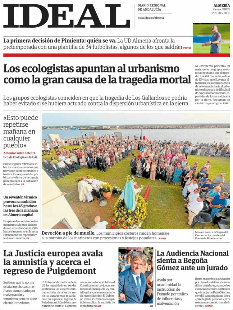 Portada de Ideal Almeria (Espa&ntilde;a)