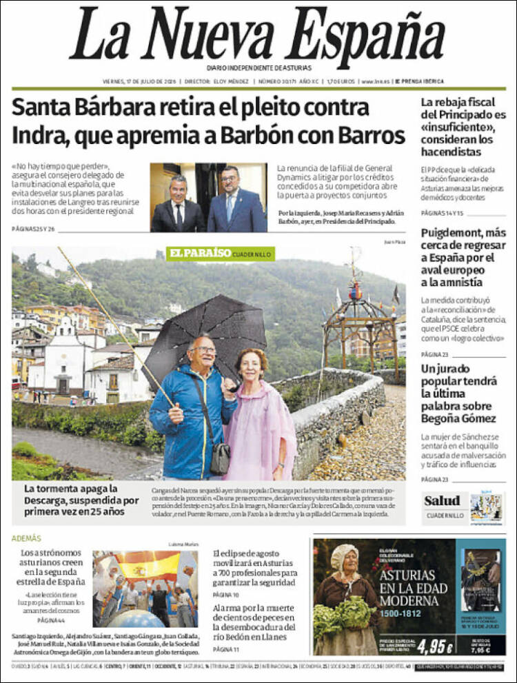 Portada de La Nueva España (Espa&ntilde;a)