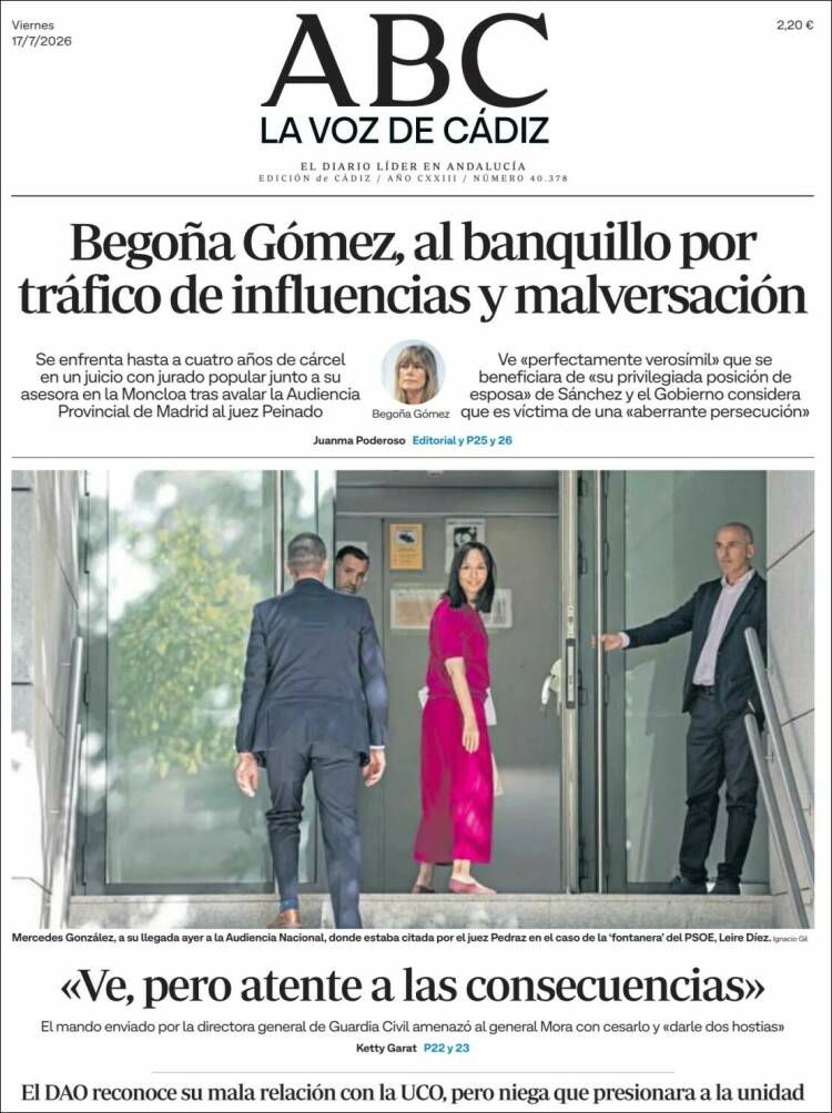 Portada de La Voz de Cádiz (Espa&ntilde;a)