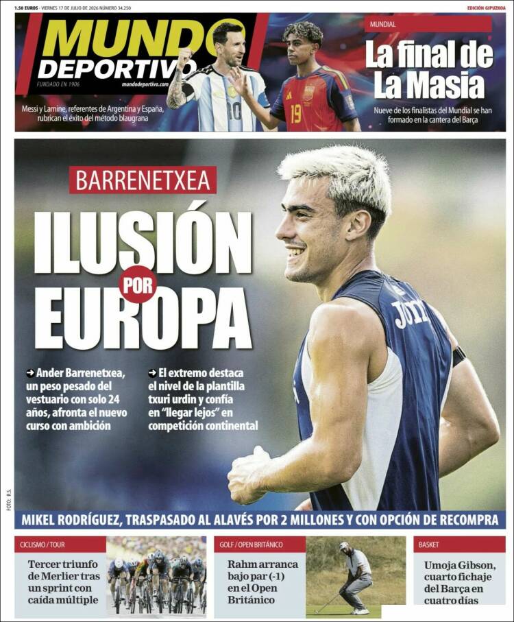 Portada de Mundo Deportivo Gipuzkoa (Espa&ntilde;a)
