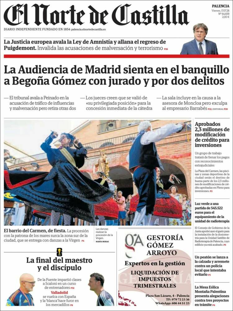 Portada de Norte de Castilla - Palencia (Espa&ntilde;a)