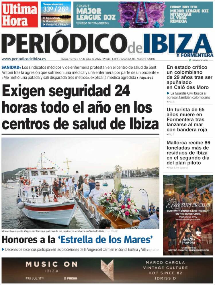 Portada de Periódico de Ibiza (Espa&ntilde;a)
