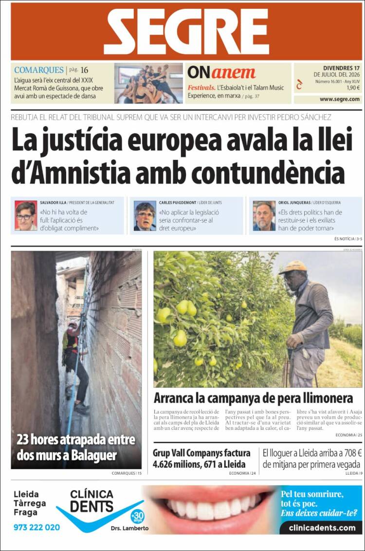 Portada de Segre (Espa&ntilde;a)