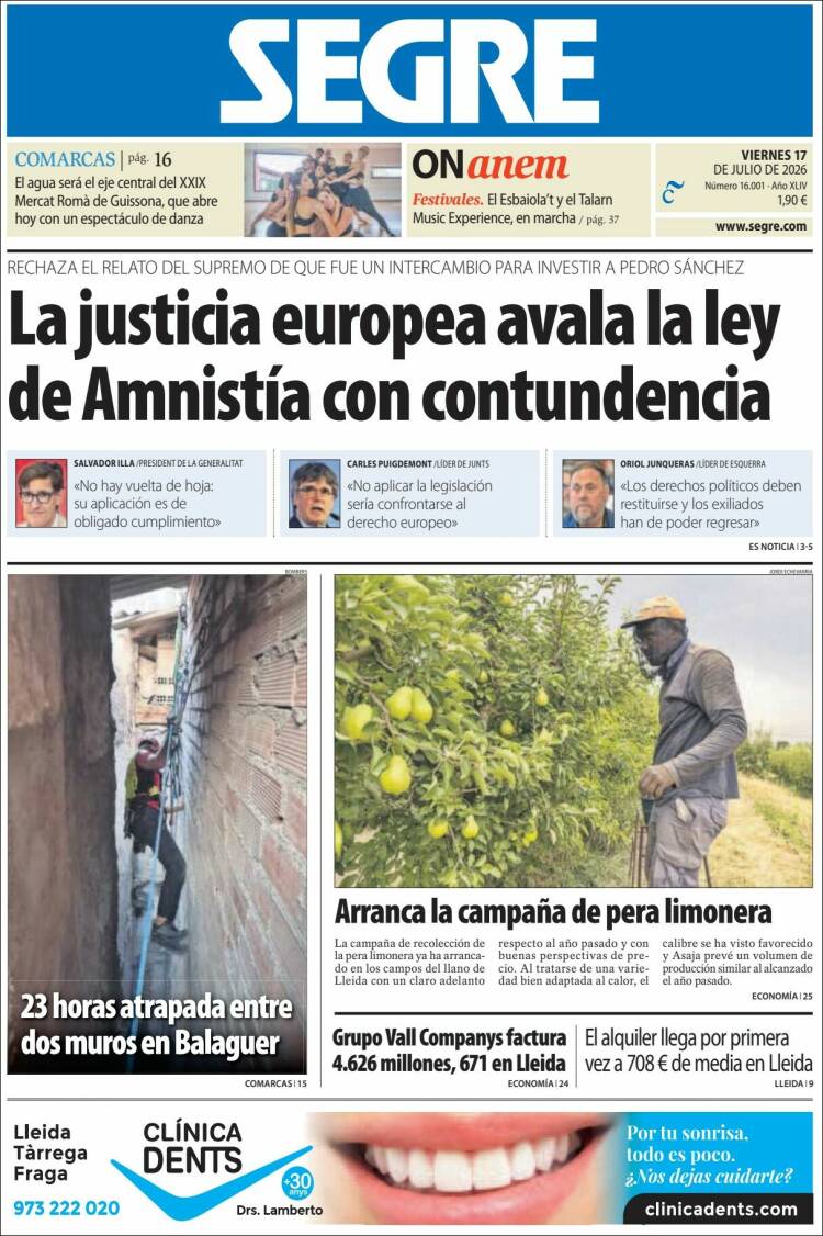 Portada de Segre  (Espa&ntilde;a)
