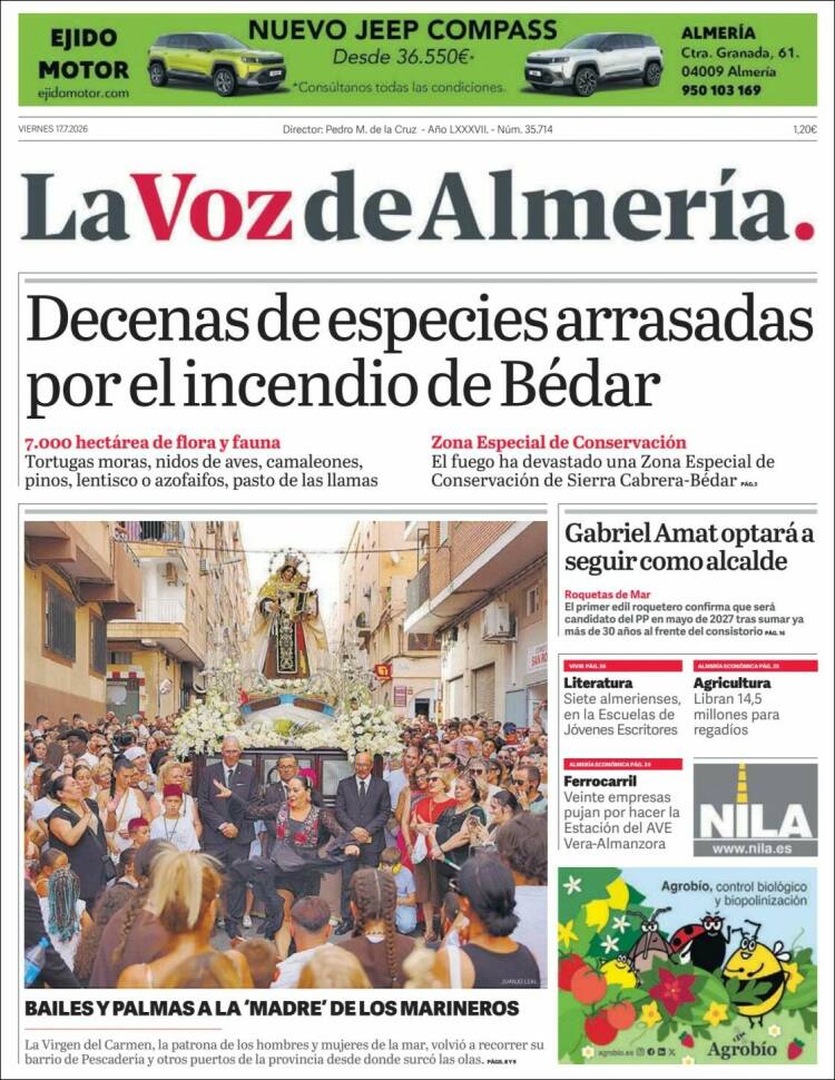Portada de La Voz de Almería (Espa&ntilde;a)
