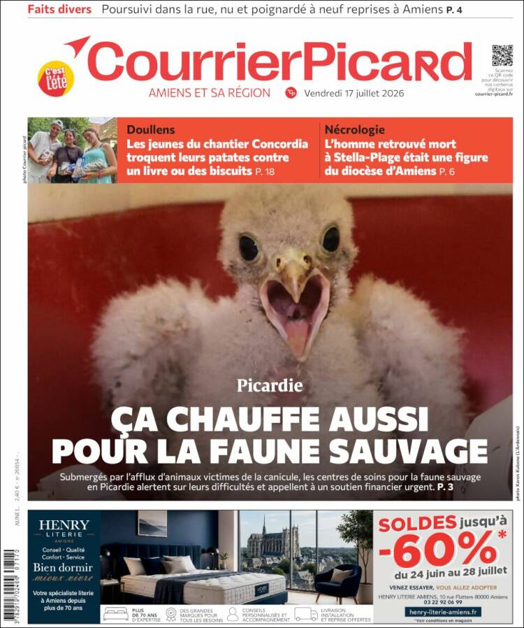 Portada de Courrier Picard (Francia)