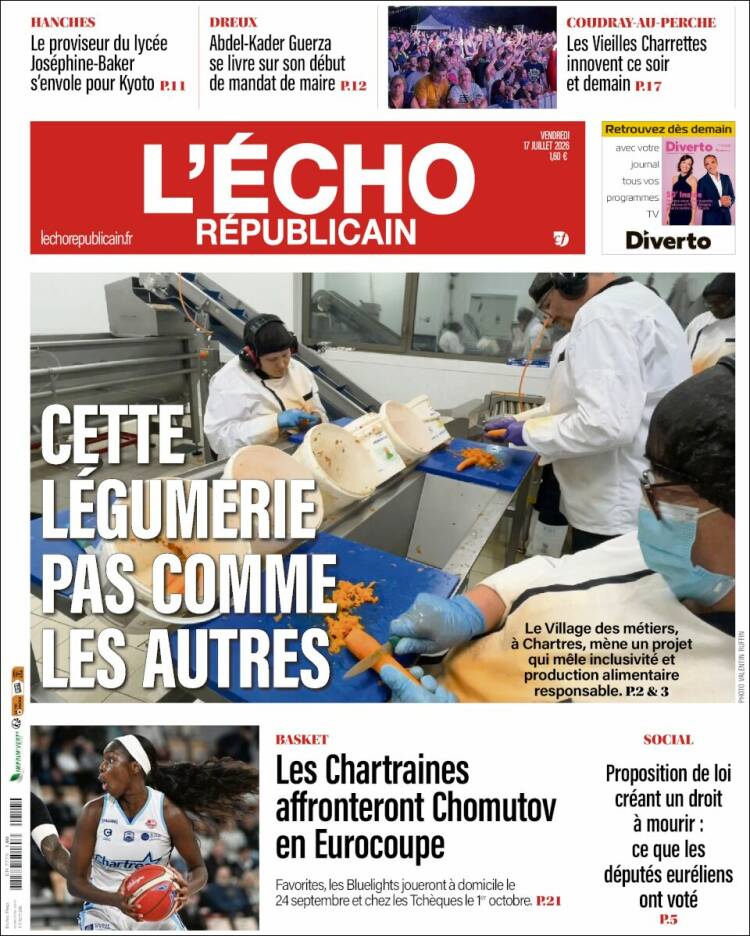 Portada de L'Echo Républicain (Francia)