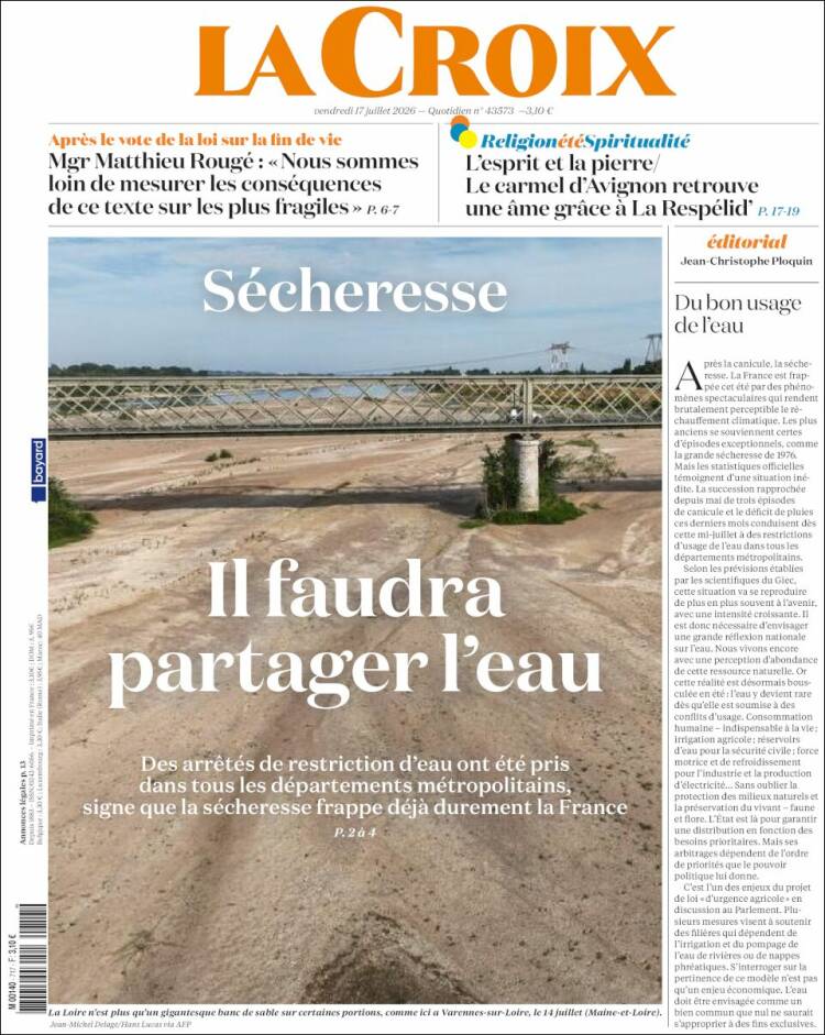 Portada de La Croix (Francia)
