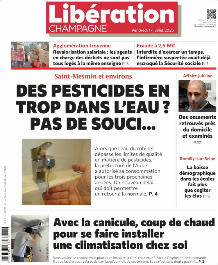 Portada de Libération Champagne (Francia)