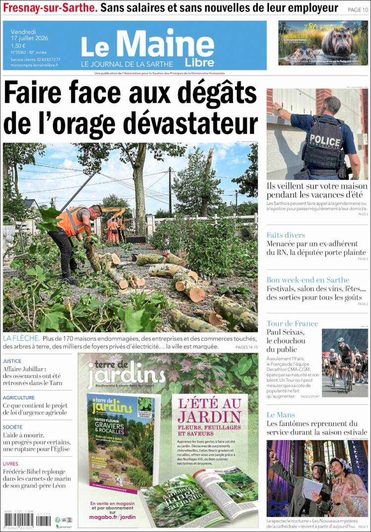 Portada de Le Maine Libre (Francia)