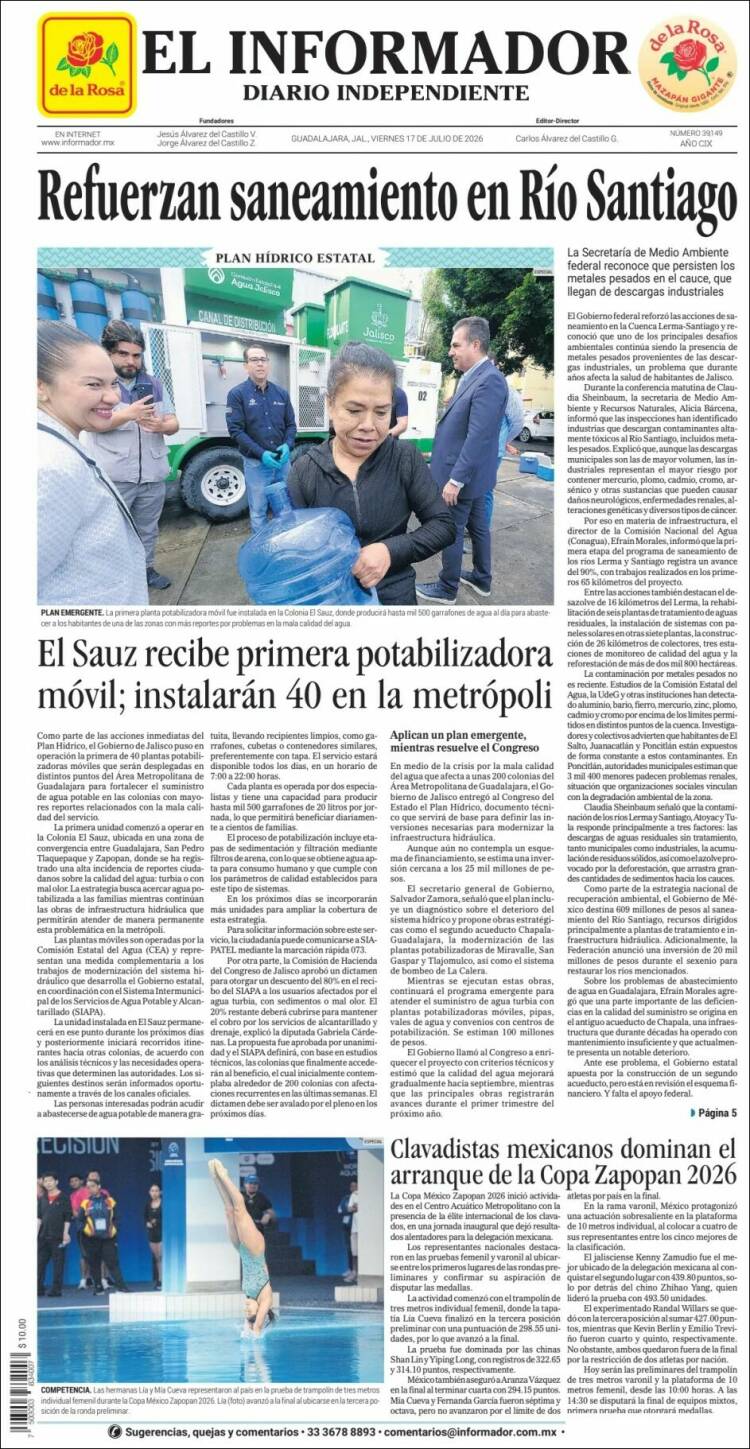 Portada de El Informador (M&eacute;xico)
